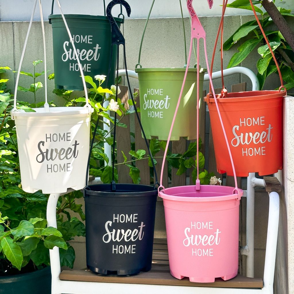  Chậu nhựa treo ban công VIETPOT, hoa văn sweet home, cây kiểng, cây hoa, trang trí sân vườn. 