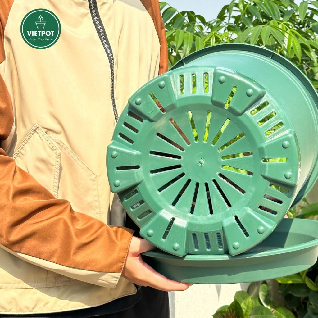  Chậu nhựa trồng cây VIETPOT, size lớn 34x36cm, 6.6gal, Sweet home, trồng hoa kiểng để sân vườn nhà. 