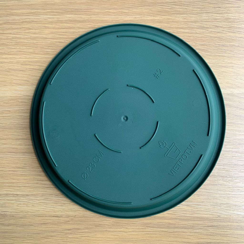  Đĩa nhựa mỏng nhẹ lót chậu cây VIETPOT, màu xanh, cây cảnh, trang trí nhà vườn, ban công 