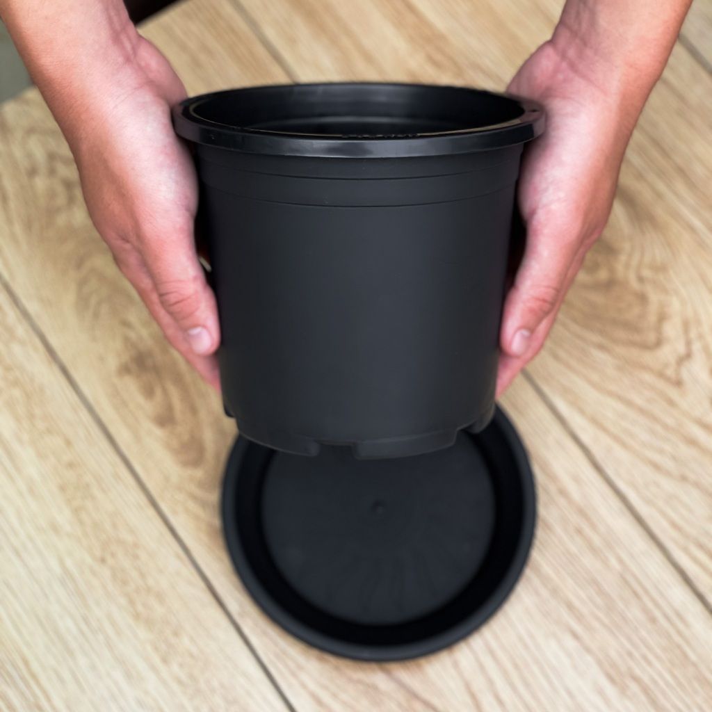  Chậu nhựa trồng cây VIETPOT, màu đen trơn, trồng hoa kiểng, trang trí ban công, sân vườn, sân thượng 