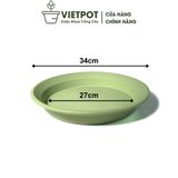  Đĩa nhựa mỏng nhẹ lót chậu cây VIETPOT, xanh mint, cây cảnh, trang trí nhà vườn, ban công 