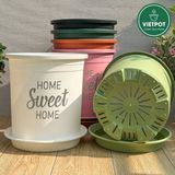  Chậu nhựa trồng cây VIETPOT, size lớn 34x36cm, 6.6gal, Sweet home, trồng hoa kiểng để sân vườn nhà. 
