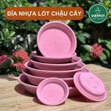  Đĩa nhựa mỏng nhẹ lót chậu cây VIETPOT, màu hồng, cây cảnh, trang trí nhà vườn, ban công 