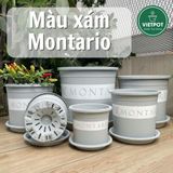  Chậu nhựa trồng cây VIETPOT, màu xám Montario, trồng hoa kiểng, trang trí ban công, sân vườn. 