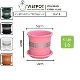  Chậu nhựa trồng cây VIETPOT, size 16x14, hoa văn tim, trồng kiểng lá, hoa hồng, để bàn, vườn. 