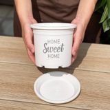  Chậu nhựa trồng cây VIETPOT, màu trắng, hoa văn Sweet Home, trồng hoa kiểng lá, để nhà, sân vườn. 
