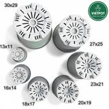  Chậu nhựa trồng cây VIETPOT, màu xám trơn, trồng hoa kiểng, trang trí ban công, sân vườn, sân thượng 