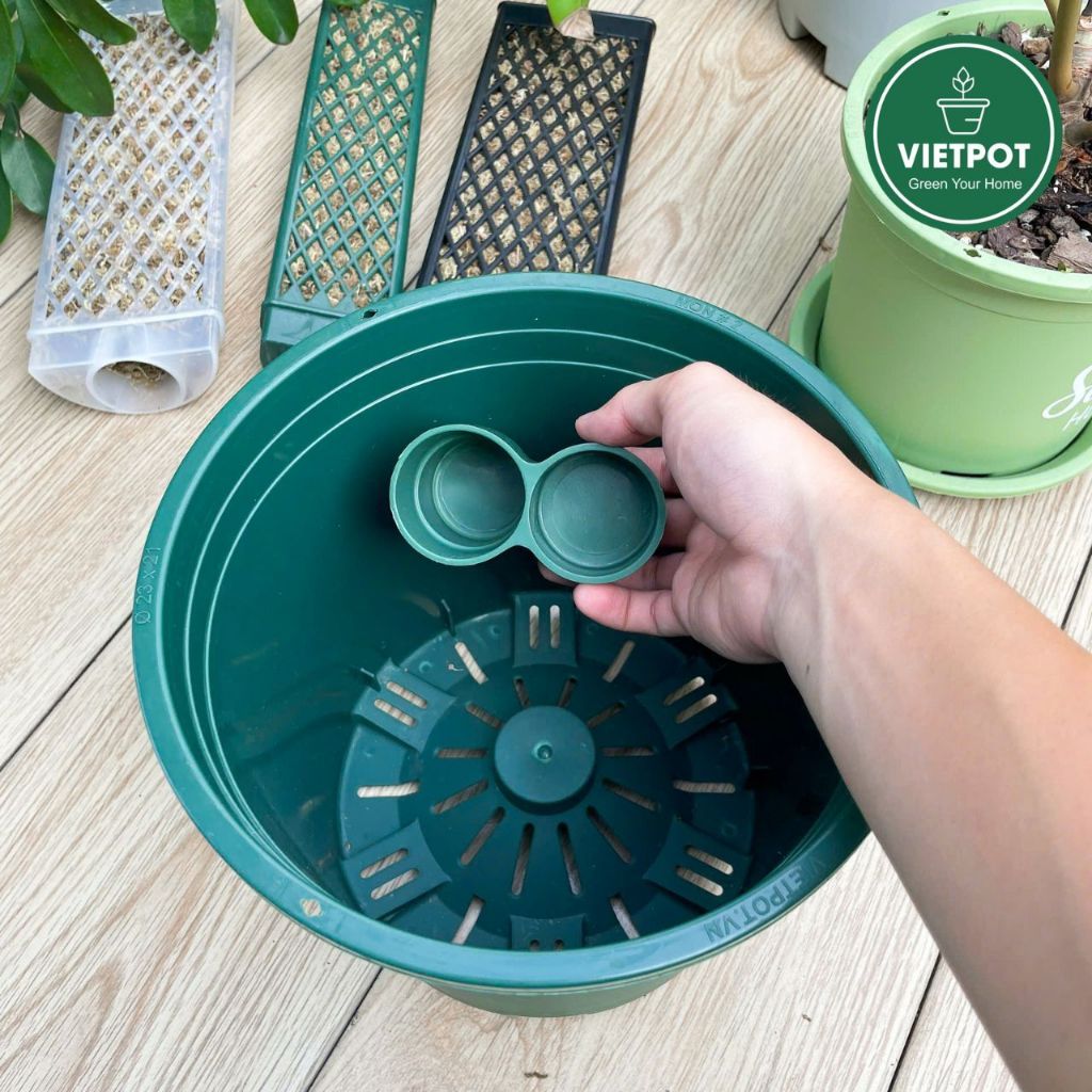  Khớp nối lệch tâm trụ leo kiểng lá VIETPOT, giúp tối ưu hóa không gian, hỗ trợ rễ cây phát triển. 