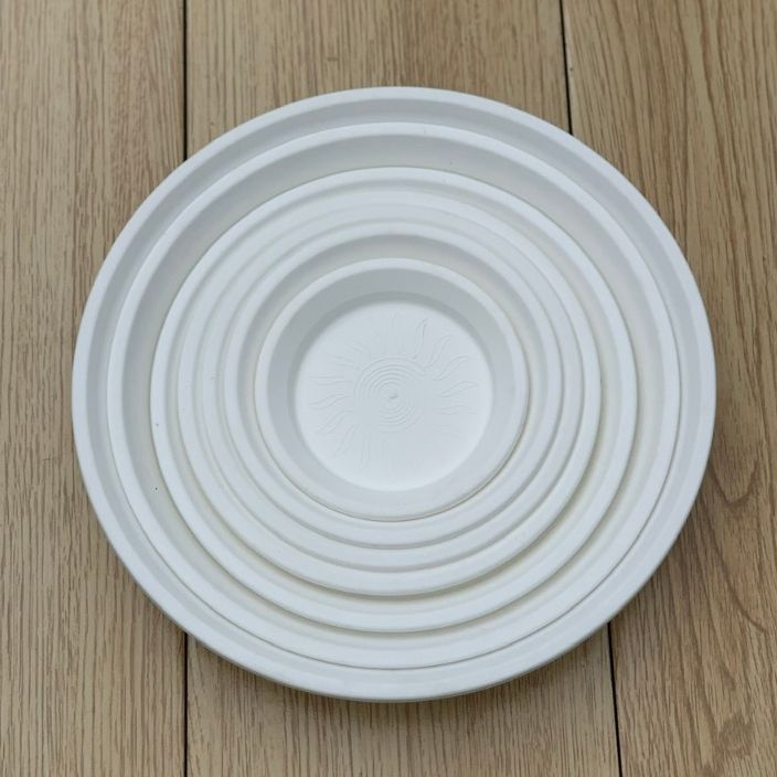  Đĩa nhựa mỏng nhẹ lót chậu cây VIETPOT, màu trắng, cây cảnh, trang trí nhà vườn, ban công 