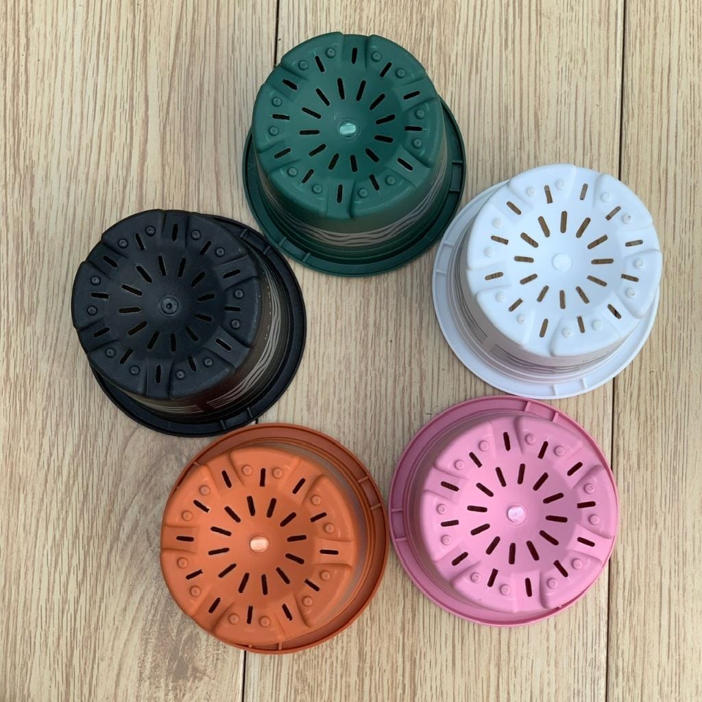  Chậu nhựa trồng cây VIETPOT, size nhỏ 13x11cm, Sweet Home, trồng hoa kiểng, để sân vườn, bàn. 