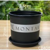  Đĩa nhựa mỏng nhẹ lót chậu cây VIETPOT, màu đen, cây cảnh, trang trí nhà vườn, ban công 