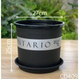  Đĩa nhựa mỏng nhẹ lót chậu cây VIETPOT, màu đen, cây cảnh, trang trí nhà vườn, ban công 