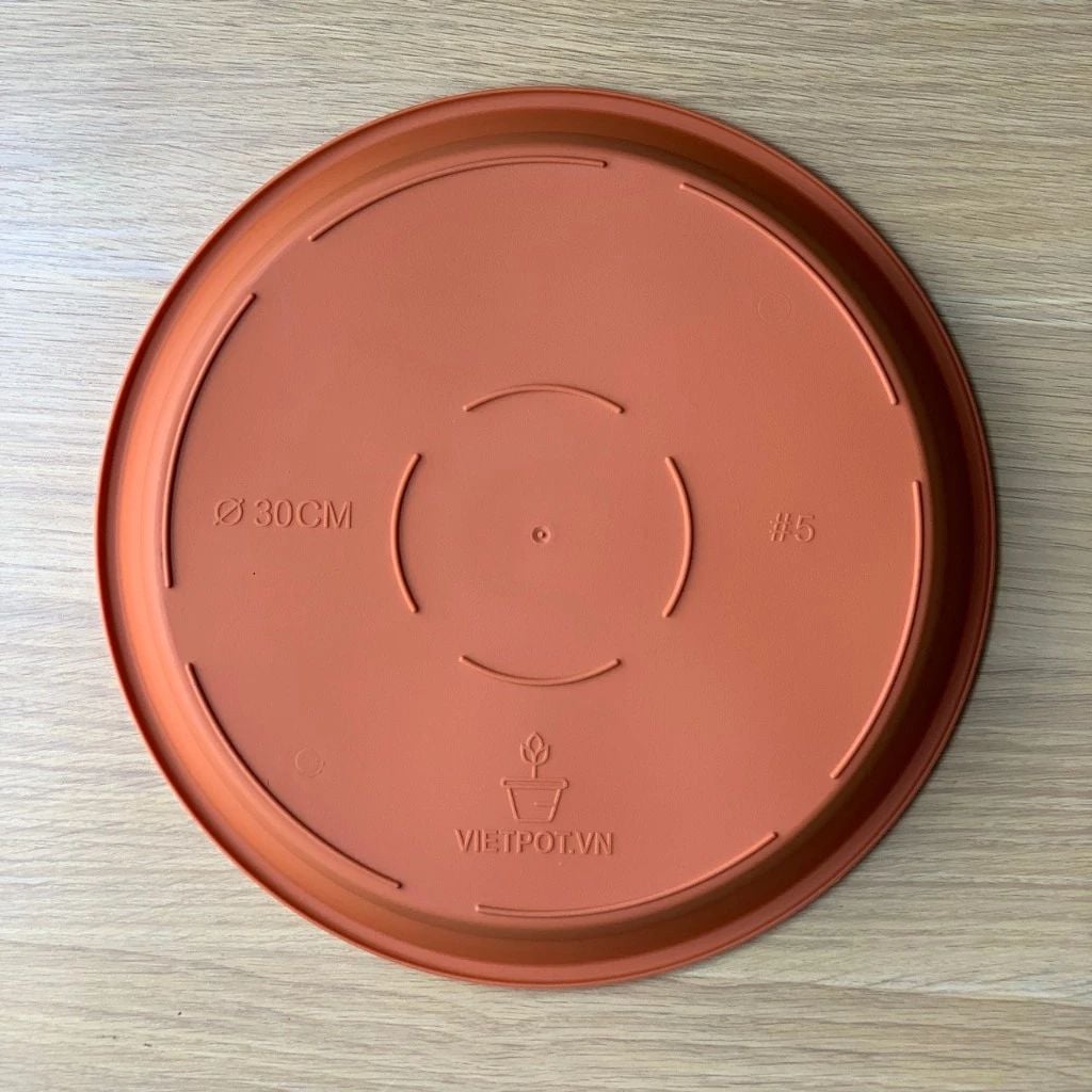  Đĩa nhựa mỏng nhẹ lót chậu cây VIETPOT, màu cam, cây cảnh, trang trí nhà vườn, ban công 