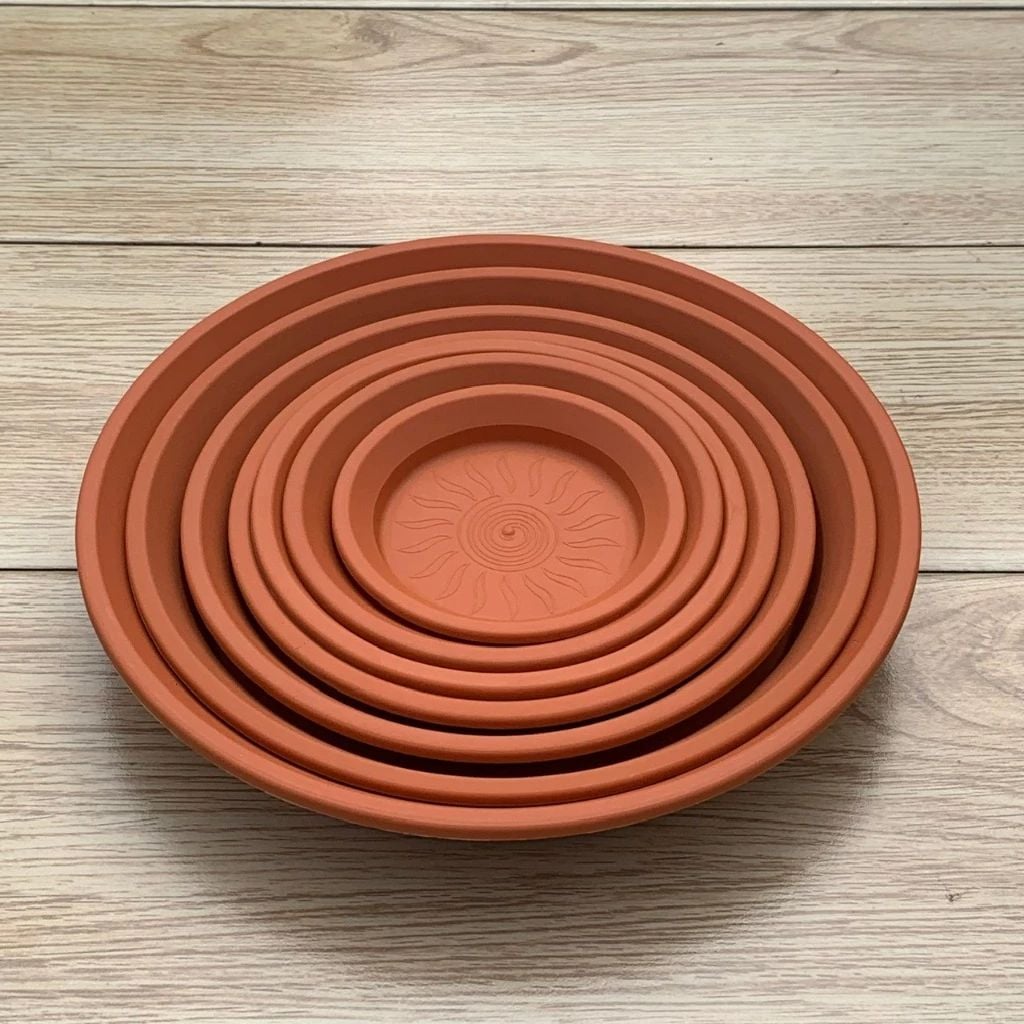  Đĩa nhựa mỏng nhẹ lót chậu cây VIETPOT, màu cam, cây cảnh, trang trí nhà vườn, ban công 