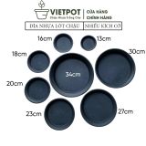 Đĩa nhựa mỏng nhẹ lót chậu cây VIETPOT, màu đen, cây cảnh, trang trí nhà vườn, ban công 