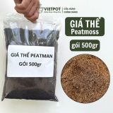  Rêu than bùn peatmoss VIETPOT, bao 500gr, tơi xốp, sạch mầm bệnh, thích hợp trồng hoa kiểng lá 