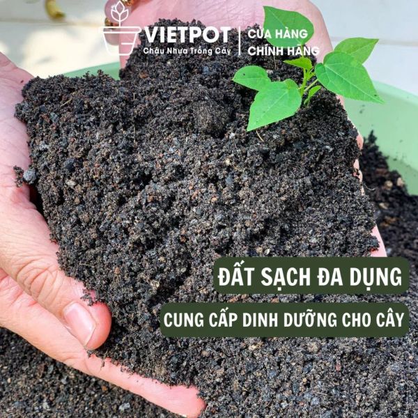  Đất sạch đa dụng VIETPOT, thích hợp trồng rau hoa, củ, quả, cây kiểng, giàu dinh dưỡng, giữ ẩm tốt. 