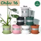  Chậu Nhựa Trồng Cây VIETPOT, size 16x14 Montario, trồng kiểng lá hoa hồng, trang trí sân vườn. 
