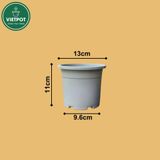  Chậu nhựa trồng cây VIETPOT, size 13x11, trơn, chính hãng, kiếng lá hoa, sen đá, bàn làm việc 