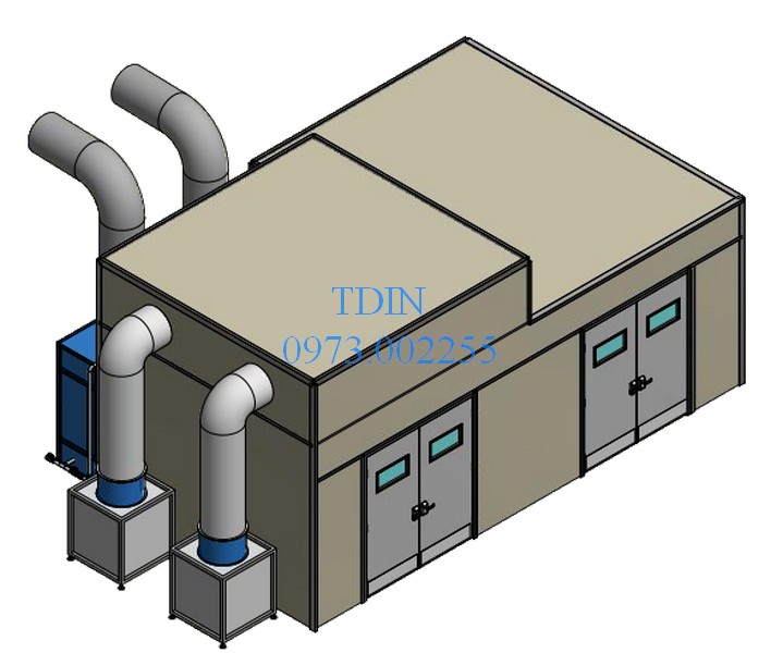 Phòng sơn sạch-cấp khí áp dương 2,2m