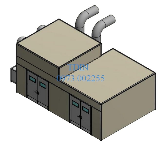 Phòng kép sơn sạch-cấp khí áp dương 1,1-6,6 m
