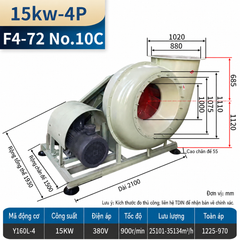 Quạt ly tâm FRP F4-72C gián tiếp