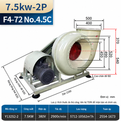 Quạt ly tâm FRP F4-72C gián tiếp