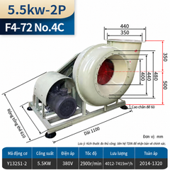 Quạt ly tâm FRP F4-72C gián tiếp