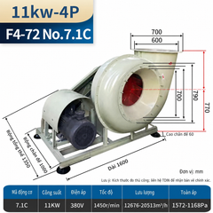 Quạt ly tâm FRP F4-72C gián tiếp