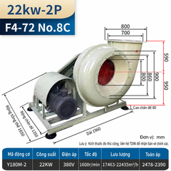 Quạt ly tâm FRP F4-72C gián tiếp