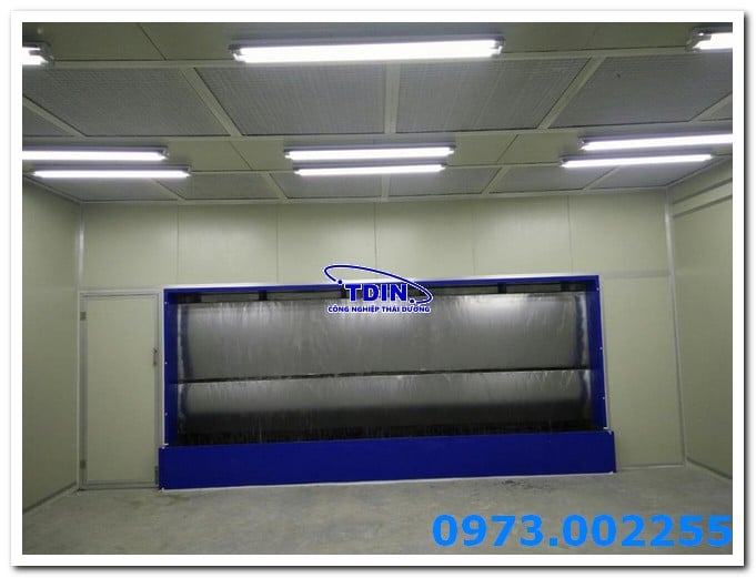 Buồng sơn nước 2 máng tràn rộng 3300 cao 1940