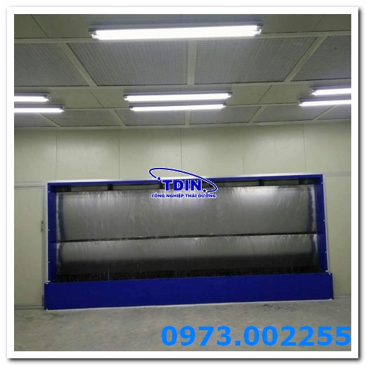 Buồng sơn nước 2 máng tràn rộng 3300 cao 1940
