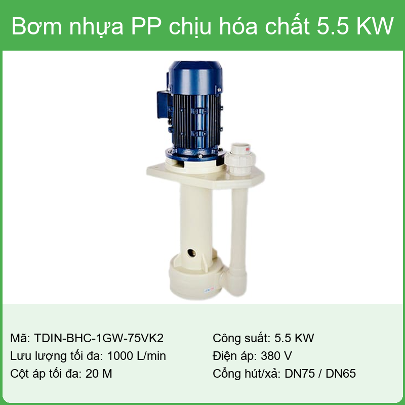 Bơm nhựa chịu hóa chất 0,75 kW – 11kW