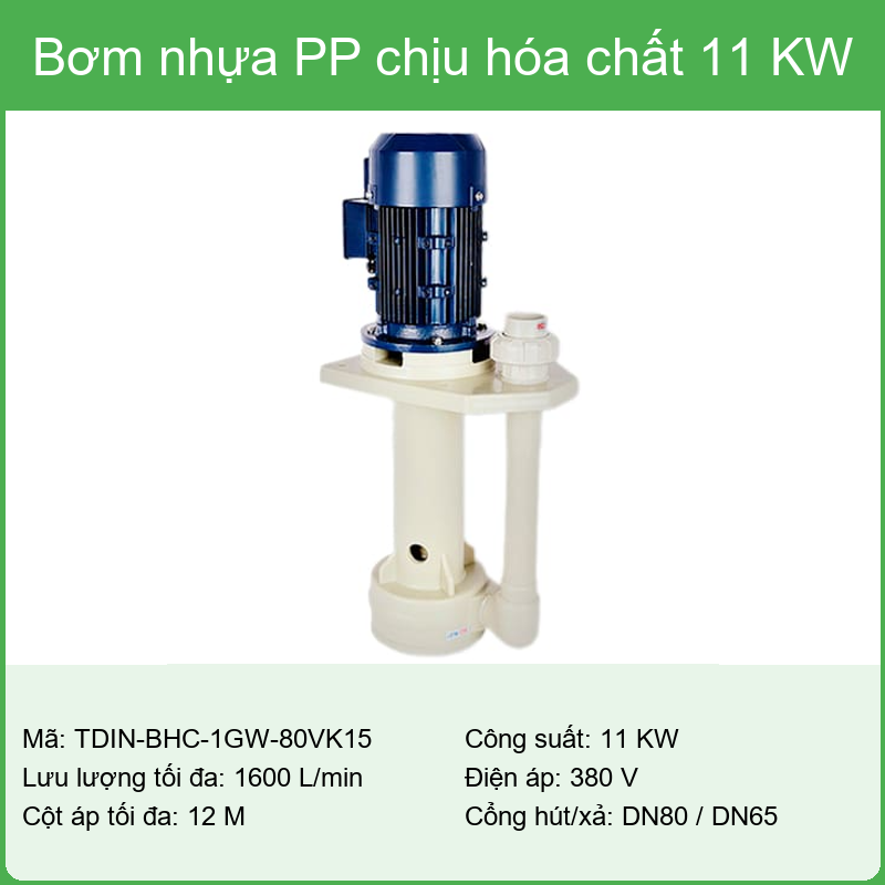 Bơm nhựa chịu hóa chất 0,75 kW – 11kW