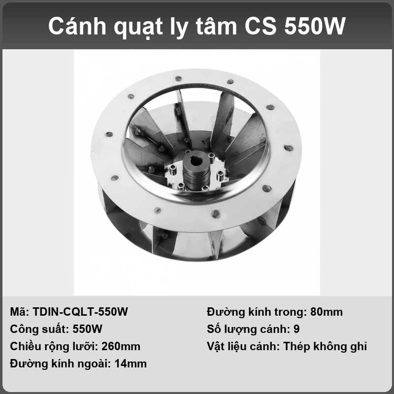 Cánh quạt ly tâm (Inox304)
