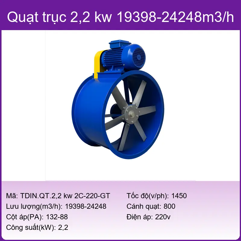 Quạt hút sơn TDIN 1.5 kw D600 11197 m3/h 380v