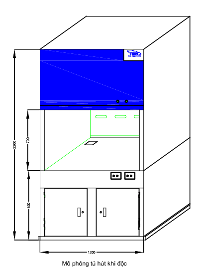Tủ hút khí độc 1200