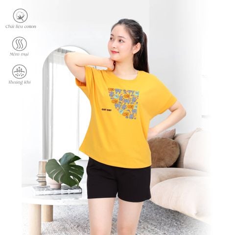 Set đồ bộ nữ kiểu quần đùi tay ngắn chất cotton siêu mát 195p 2041