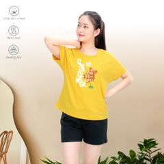 Set đồ bộ nữ kiểu quần đùi tay ngắn chất cotton siêu mát 195p 2036