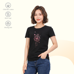 Áo thun nữ tay ngắn cổ tròn form suông chất Cotton co dãn 4 chiều 020p 0379
