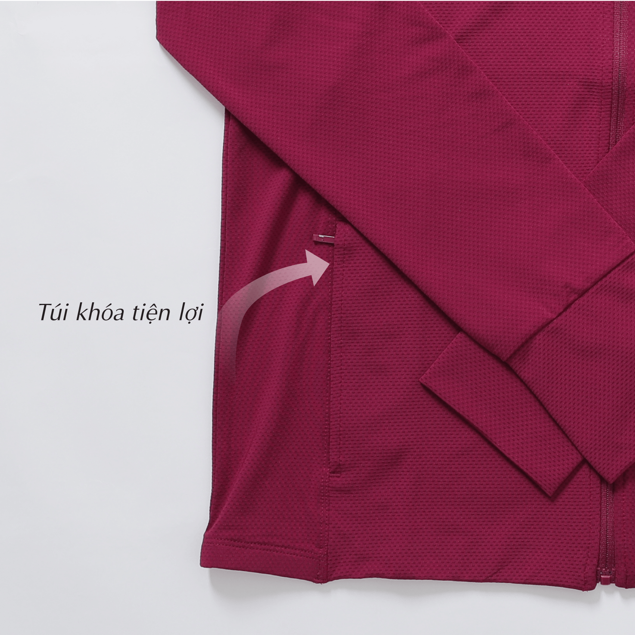 Áo khoác nữ chống nắng, chống UV có nón chất poly thái 311p 1132