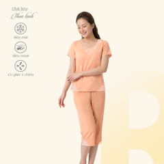 Set đồ bộ nữ kiểu quần lửng Tay Ngắn chất thun lạnh siêu bền 014p 6098