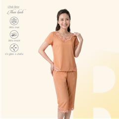 Set đồ bộ nữ kiểu quần lửng Tay Ngắn chất thun lạnh siêu bền 014p 6078