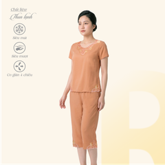 Set đồ bộ nữ kiểu quần lửng Tay Ngắn chất thun lạnh siêu bền 014p 6098