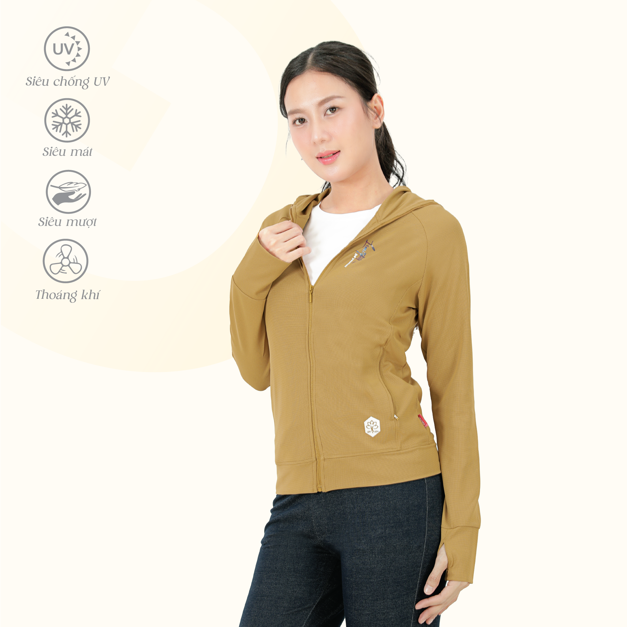 Áo khoác nữ chống nắng, chống UV chất kim cương 611p 1318