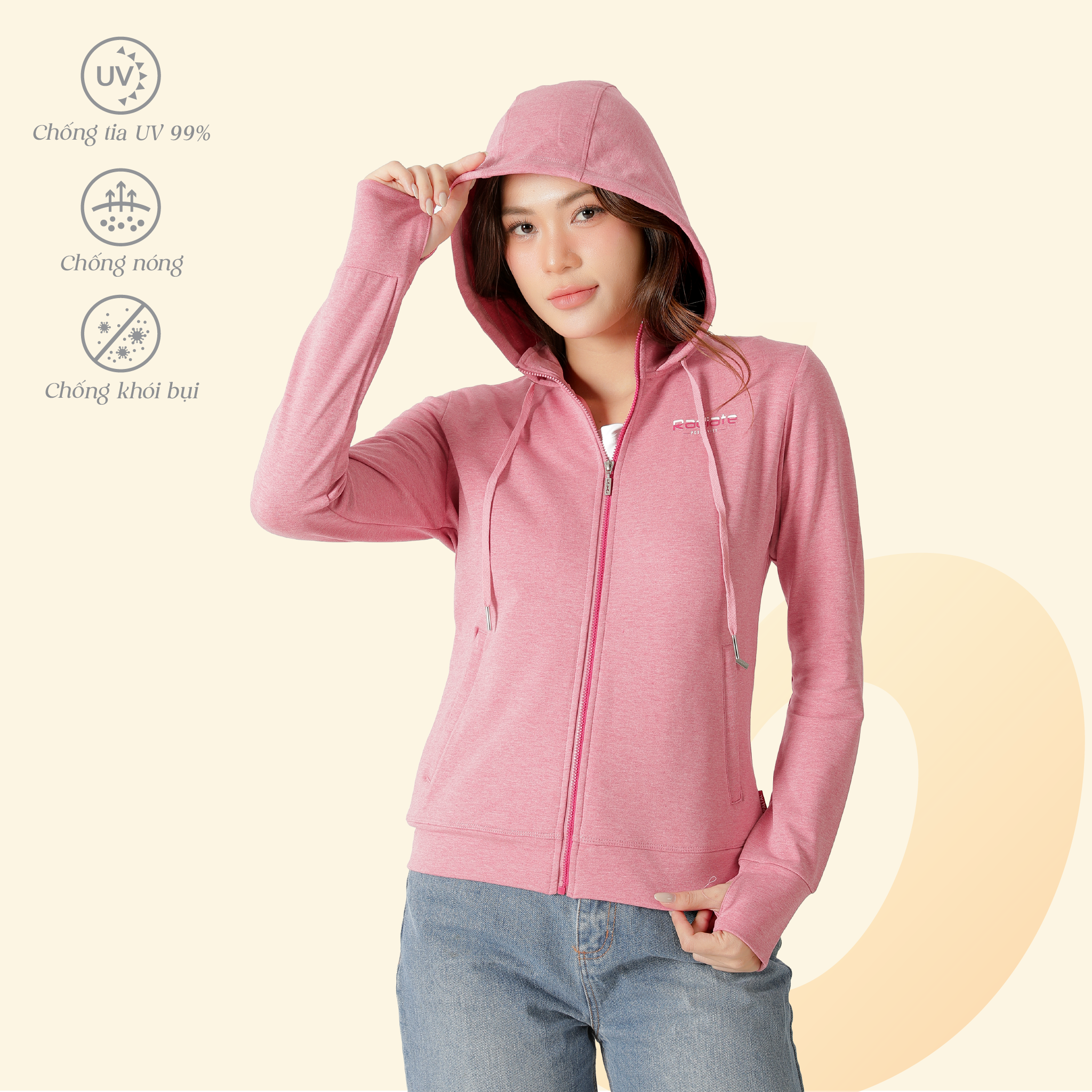 Áo khoác nữ chống nắng, chống UV chất vảy cá cotton cvc mát 401p 1144