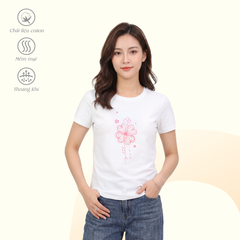 Áo thun nữ tay ngắn cổ tròn form suông chất Cotton co dãn 4 chiều 020p 0379