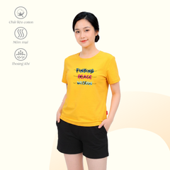 Set đồ bộ nữ kiểu quần đùi áo tay ngắn chất cotton siêu mát 025p 5238