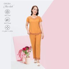 Set đồ bộ nữ kiểu quần dài tay ngắn chất thun lạnh siêu bền 013p 3339