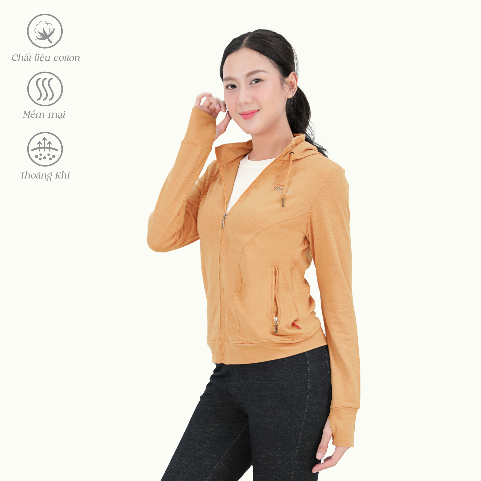 Áo khoác nữ chống nắng, chống UV chất vảy cá cotton TC siêu mát 431p 1356
